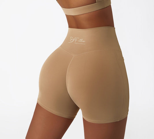Fitliz Gym wear S / Tan Fitliz Gym Shorts